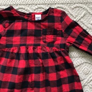 Red and black plaid tunic